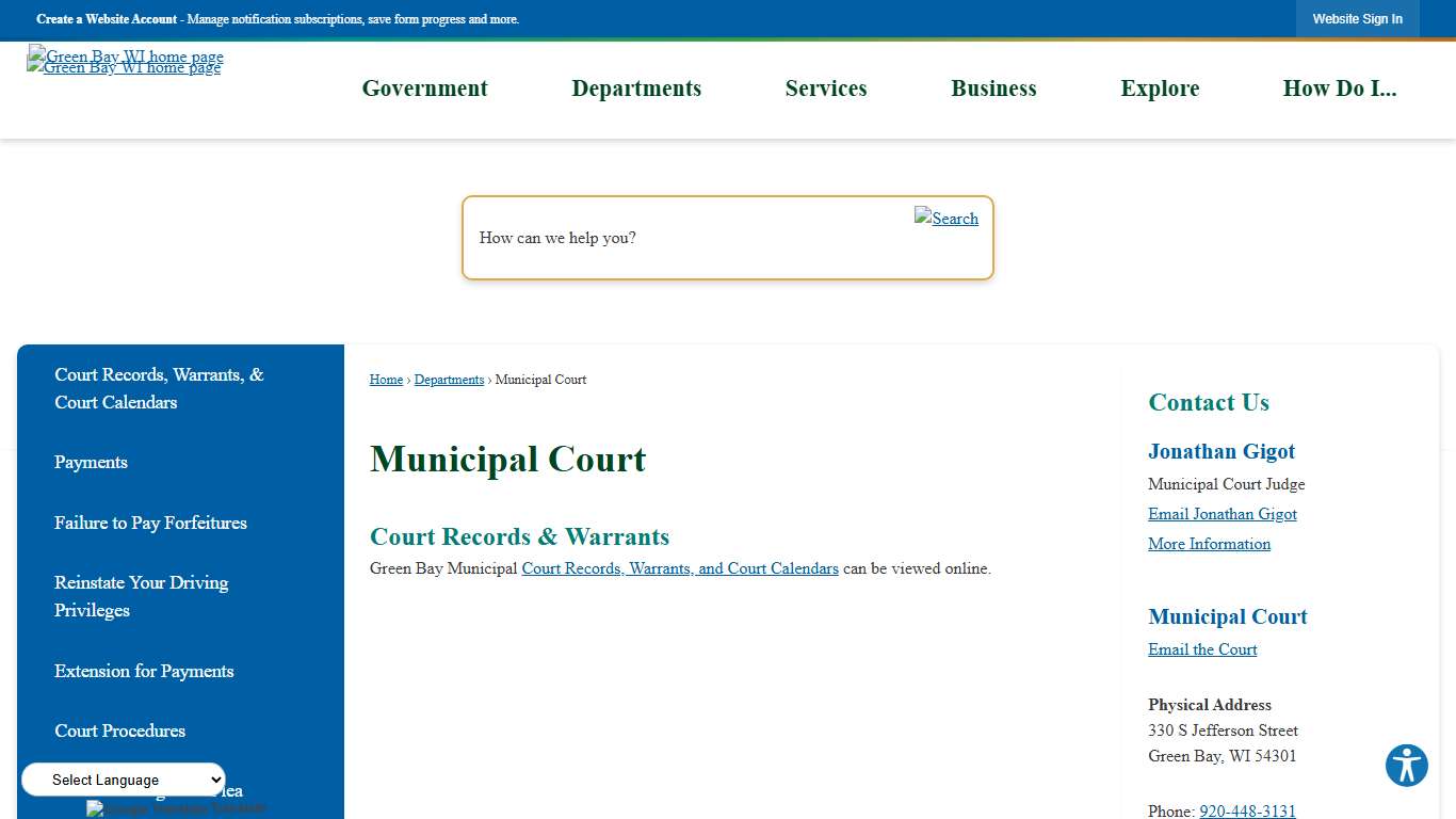 Municipal Court | Green Bay, WI