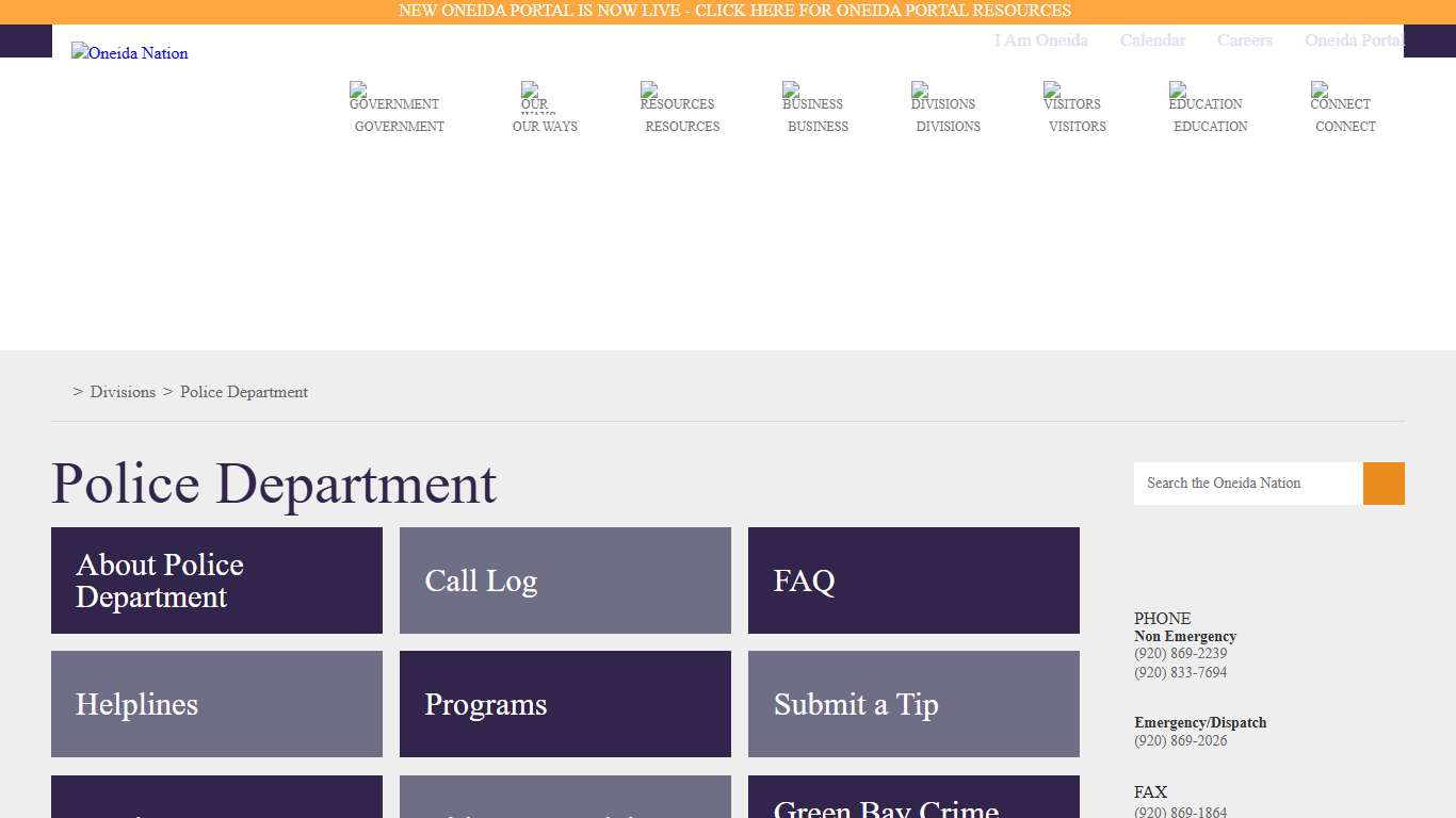 Oneida Nation | Police Department