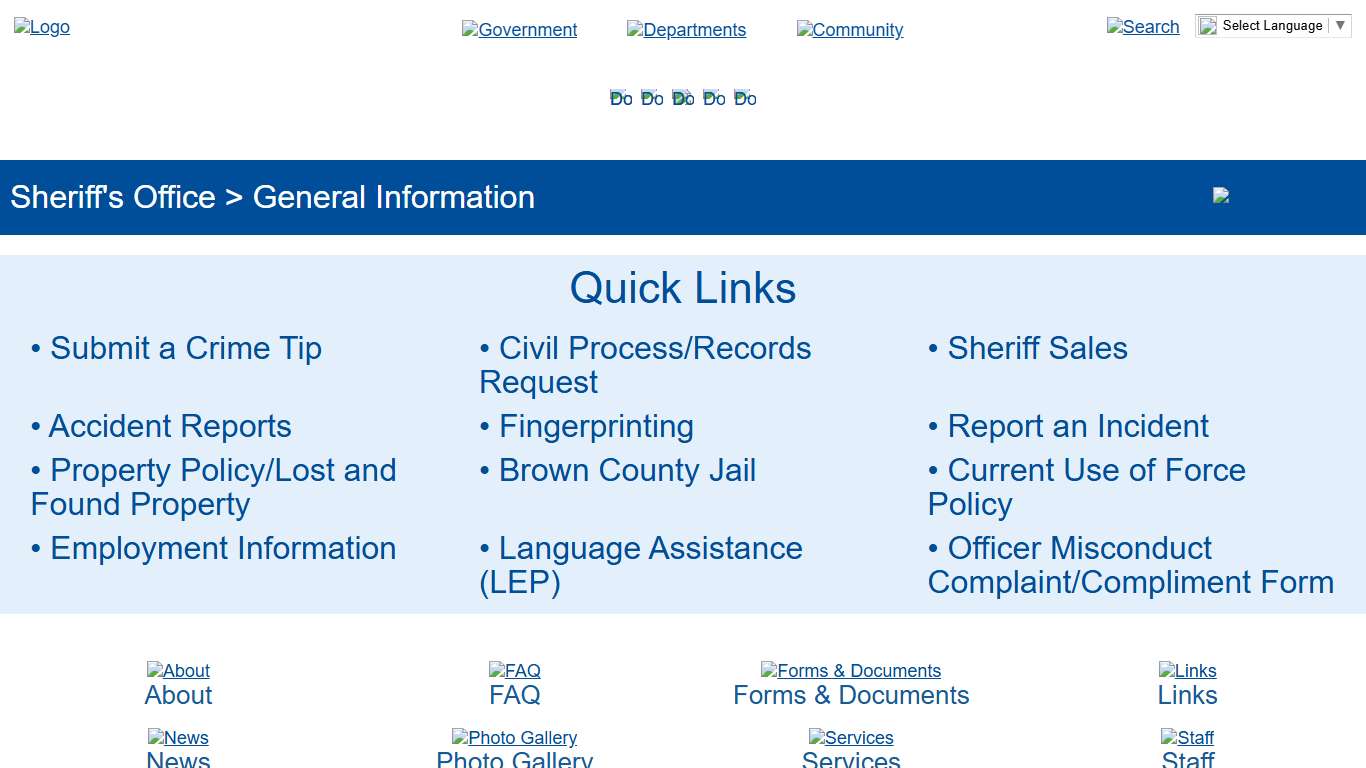 Brown County > Government > Sheriff's Office > General Information